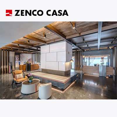 kualitas  Hotel Lobby Furniture Set Includes Lounge Chairs  Stools  Coffee Table  Sofa Cushions pabrik