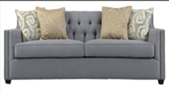 Ketahanan Perabot Lobi Hotel 2 Seater Sofa Berlapis Abu-abu 220 * 90 * 85cm