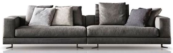 Long Grey Sectional Sofa Hotel Lobby Furniture Ketahanan Dan Umur Panjang