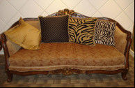 220*95*110cm Gaya Eropa Furniture Sofa Set Abrasive Resist