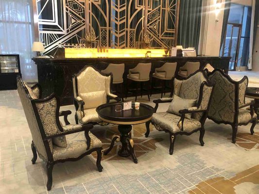 5 Star Hotel International Hotel Meja Makan Kustom Set Set Sofa Tahan Pakai Tahan Air Disesuaikan