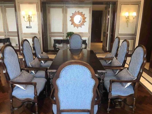 5 Star Hotel International Hotel Meja Makan Kustom Set Set Sofa Tahan Pakai Tahan Air Disesuaikan
