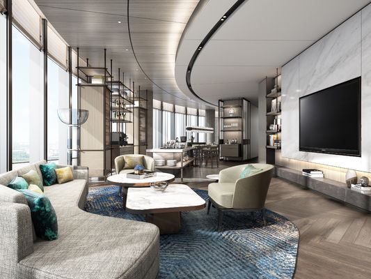 Furnitur Lounge Eksekutif Kulit dan Sampo yang Mewah untuk Penampilan yang Canggih