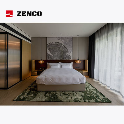 Set furnitur kamar tidur hotel gaya modern, set furnitur kayu solid