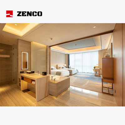 Set furnitur hotel berkamar tidur ganda gaya modern, ukuran 1500*2000mm