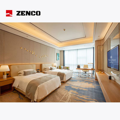 Set furnitur hotel berkamar tidur ganda gaya modern, ukuran 1500*2000mm