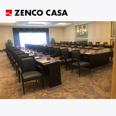 Hotel Meeting Room Furniture Set Hitam Meja Konferensi Dan Kursi Campuran Dan Cocok