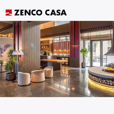Set furnitur lobi hotel termasuk kursi lounge bangku meja kopi sofa bantal