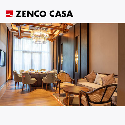 Set furnitur hotel restoran gaya modern termasuk meja makan bulat besar dan kursi
