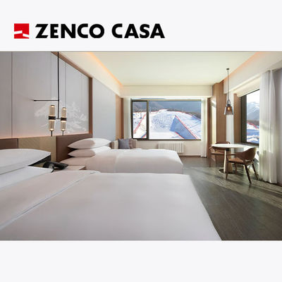 Set furnitur kamar tidur kembar hotel gaya modern ukuran 1800*1500*320mm