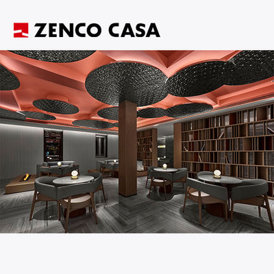 Furniture Hotel Leisure Set Dengan Meja Bulat Marmer Dan Kursi Lounge Kulit