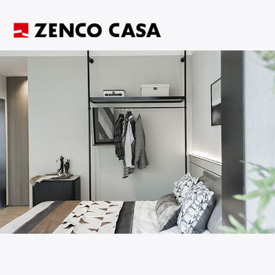 Apartemen Ringan Luxury Set Kamar Tidur Dengan Katil Kayu Padat Dan Meja Malam Kulit
