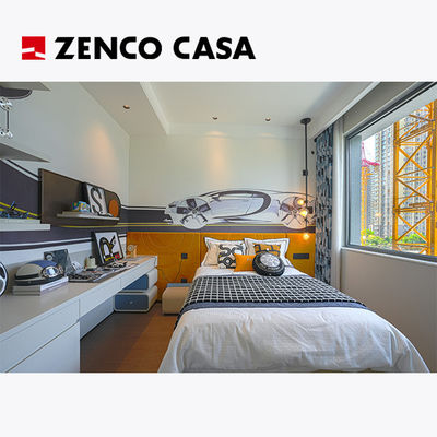 Set furnitur kamar tidur minimalis modern termasuk meja samping dan meja putih