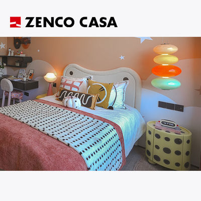 Furnitur Kamar Tidur Kontemporer Set Termasuk Tempat Tidur Anak-anak Dengan Meja Tangan Kayu Solid Bulat