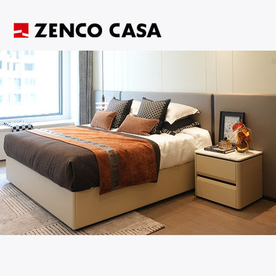 Set furnitur kamar tidur gaya apartemen mewah ringan termasuk tempat tidur ukuran raja yang nyaman
