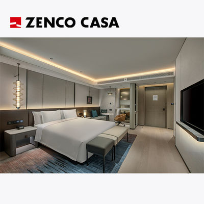 Furnitur Kamar Tidur Hotel Custom Sets Untuk Orang Bisnis Dengan Bed Box 1830*2030*300mm