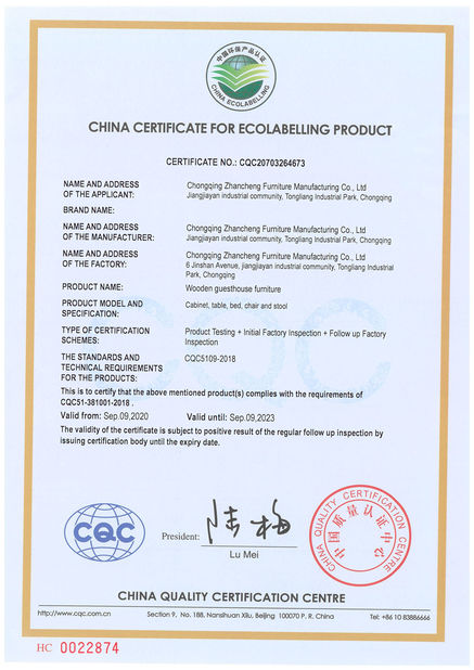 CINA ZENCO Sertifikasi